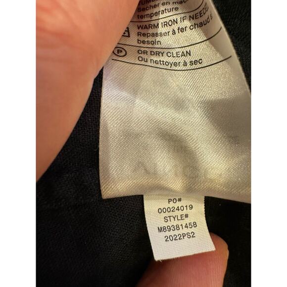 Vince Classic Fit Mens Willow Leaf Navy Blue Linen SS Button Up Hawaiian Shirt M - Picture 9 of 9